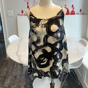 NWT KELLY WERSTLER SILK SAPHHIRE TANK IN ABSTRACT PRINT. M